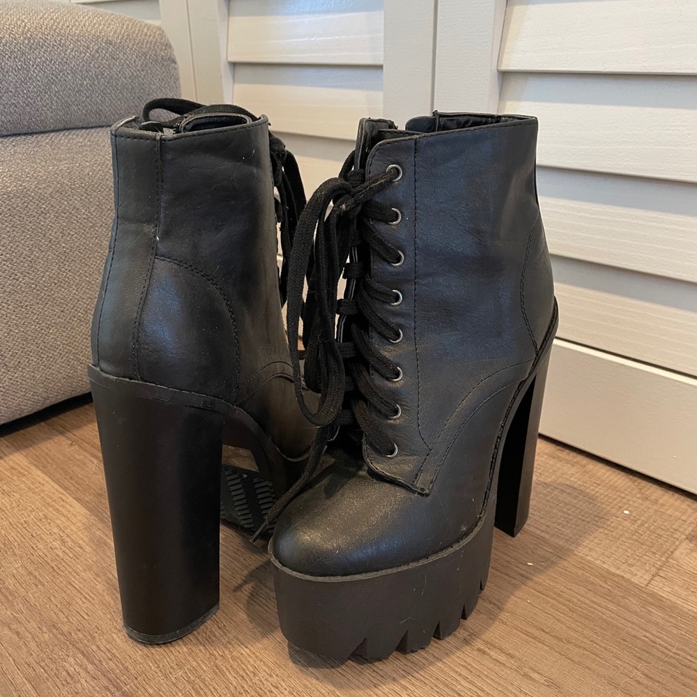 Laced Up Platform Booties